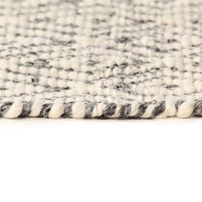 vidaXL Covor lână țesut manual, alb/gri/negru/maro, 80 x 150 cm