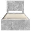 vidaXL Cadru de pat Gri Concret 90 x 190 cm Lemn de pin masiv