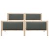 vidaXL Cadru de pat cu headboard Gri &icirc;nchis 200 x 200 cm țesătură