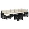 vidaXL Set de canapele pentru grădină 8 buc. Negru și Alb crem