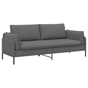 vidaXL Sofa cu 3 locuri Gri &icirc;nchis 222 x 81 x 89 cm Țesătură