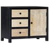 vidaXL Dulap lateral sculptat manual, gri, 75x35x60 cm, lemn de mango