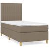 vidaXL Pat box spring cu saltea, gri taupe, 80x200 cm, textil