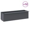 vidaXL Cutii de flori pentru europaleți 12 buc. gri 36x13,5x9,5 cm PP