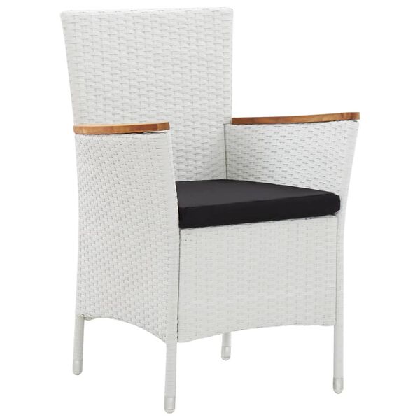 vidaXL Set mobilier de grădină, 7 piese, alb, poliratan