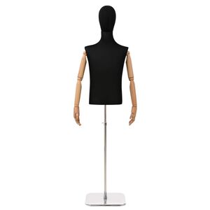 vidaXL Manechin ajustabil 170-218 cm cu bază Masculin PP Negru