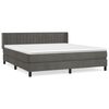 vidaXL Pat box spring cu saltea, gri &icirc;nchis, 160x200 cm, catifea