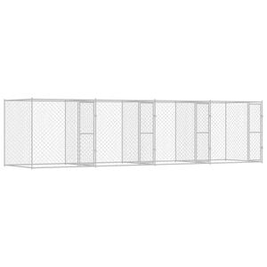 vidaXL Cușcă pentru câine Argintiu 800 x 200 x 200 cm Oțel Galvanizat