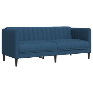 vidaXL Canapea cu 2 locuri, albastru, material textil