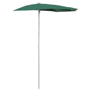 vidaXL Umbrelă de grădină cu st&acirc;lp, verde, 180x90 cm, semirotundă