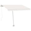 vidaXL Copertină retractabilă manual, crem, 300x250 cm