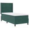 vidaXL Pat cu arcuri cu headboard Verde &icirc;nchis 90 x 200 cm Catifea