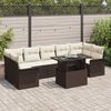 vidaXL Set de canapele pentru grădină cu pernă 8 pcs Maro Rattan poli