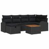 vidaXL Set de canapele pentru grădină 7 buc. Negru poliratan