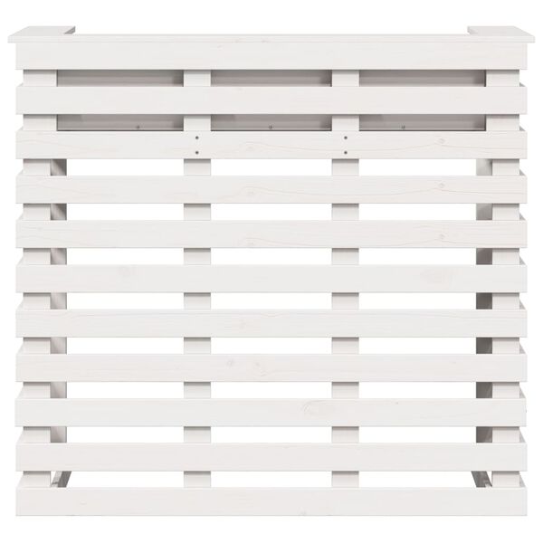 vidaXL Masă bar de exterior, alb, 113,5x50x103 cm, lemn masiv pin