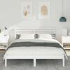 vidaXL Cadru de pat cu headboard Alb 150 x 200 cm Lemn de pin masiv