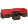 vidaXL Set de canapele pentru grădină 7 buc. Maro Rattan poli