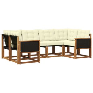 vidaXL Set de canapele de exterior cu pernă 6 pcs Natural și Crem