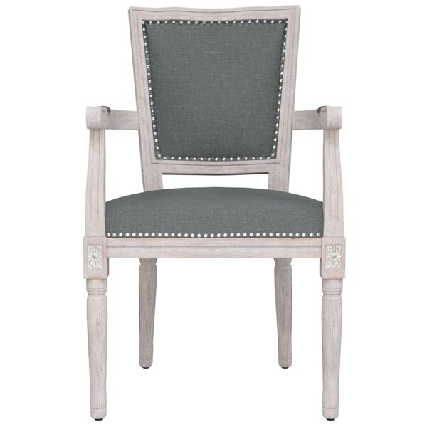 vidaXL Scaun de bucătărie pivotant, gri &icirc;nchis, textil