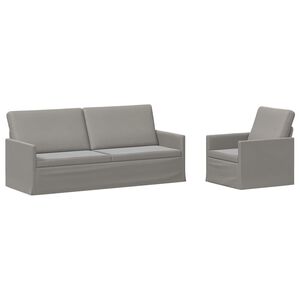 vidaXL Set de canapea 2 pcs Gri deschis Catifea