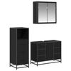 vidaXL Set de mobilier pentru baie 3 pcs Stejar Negru Lemn compozit