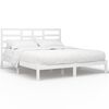 vidaXL Cadru de pat Super King, alb, 180x200 cm, lemn masiv