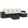 vidaXL Set mobilier de grădină cu perne, 6 piese, negru, poliratan
