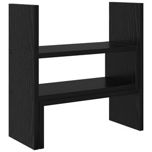 vidaXL Suport pentru Birou Monitor Stejar Negru 40 x 17 x 41 cm