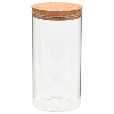 vidaXL Borcane din sticlă depozitare, capac de plută, 6 buc., 1100 ml
