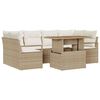 vidaXL Set de canapele pentru grădină 7 buc. Bej Rattan poli