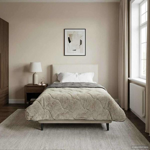 vidaXL Duvet complet pe tot parcursul anului Gri deschis 155 x 200 cm