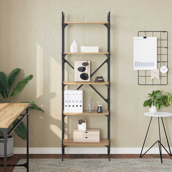 vidaXL Bibliotecă Stejar Artizanal 56 x 32 x 174 cm Lemn compozit