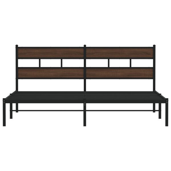 vidaXL Cadru de pat fără saltea, cu tăblie, stejar maro, 200x200cm