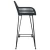 vidaXL Scaun Bar 2 pcs Negru 55 x 52 x 92 cm Ratan și Fier