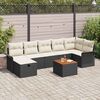 vidaXL Set de canapele pentru grădină cu pernă 8 pcs Negru Rattan poli