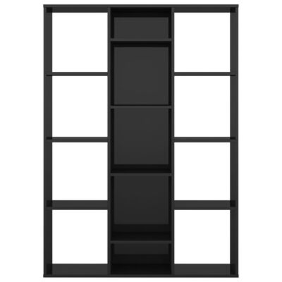 vidaXL Separator cameră/Bibliotecă negru extralucios 100x24x140 cm PAL