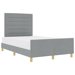vidaXL Cadru de pat cu headboard Gri deschis 140 x 200 cm țesătură
