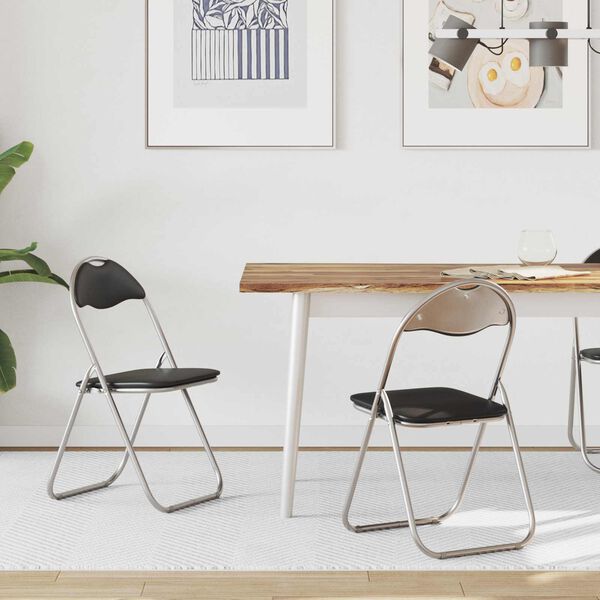 vidaXL Scaun pliant 2 pcs Negru și Gri 48 x 43,5 x 81 cm