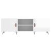 vidaXL Comodă TV, alb extralucios, 150x30x50 cm, lemn compozit
