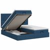 vidaXL Pat ottoman cu saltea cu headboard 2 buc. albastru Țesătură