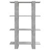 vidaXL Bibliotecă/Separator cameră, gri beton, 80x30x123,5 cm