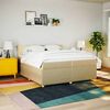 vidaXL Pat box spring cu saltea, crem, 200x200 cm, textil