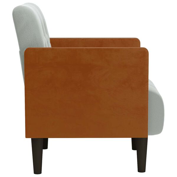 vidaXL Canapea scaun cu cotiere, gri deschis, 55 cm, catifea