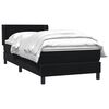vidaXL Pat box spring cu saltea, negru, 100x210 cm, catifea
