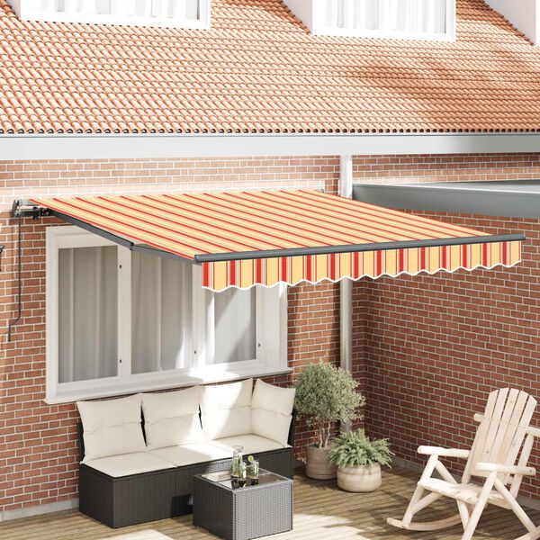 vidaXL Cortina Retractabilă Manual Galben și portocalie 300 x 250 cm