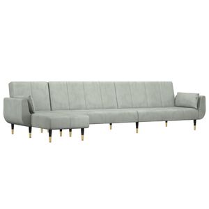 vidaXL Canapea extensibilă &icirc;n formă de L gri 275x140x70 cm catifea