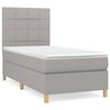 vidaXL Pat continental cu saltea, gri deschis, 80x200 cm, textil
