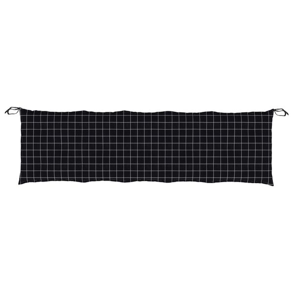 vidaXL Pernă bancă de grădină negru carouri, 180x50x7cm, textil oxford