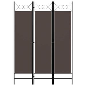 vidaXL Paravan de cameră cu 3 panouri, maro, 120 x 180 cm