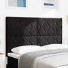 vidaXL Tăblie LED cu headboard Negru 144 cm Piele artificială